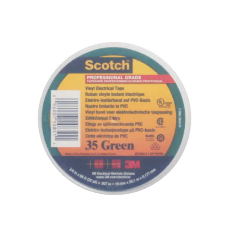 3M Scotch 35 Green PVC Electrical Tape, 19mm x 20m, Scotch 35 Green, Scotch 35 Green