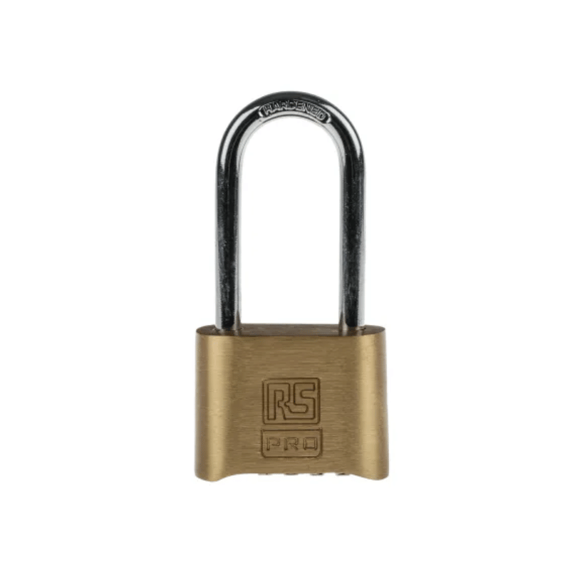 RS PRO Combination Weatherproof Brass, Steel Padlock, 7mm Shackle, 53mm Body, 781-6026
