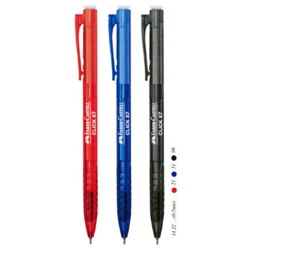 Faber-Castell Ball Point Pen Click X7 0.7mm BLUE, 1422