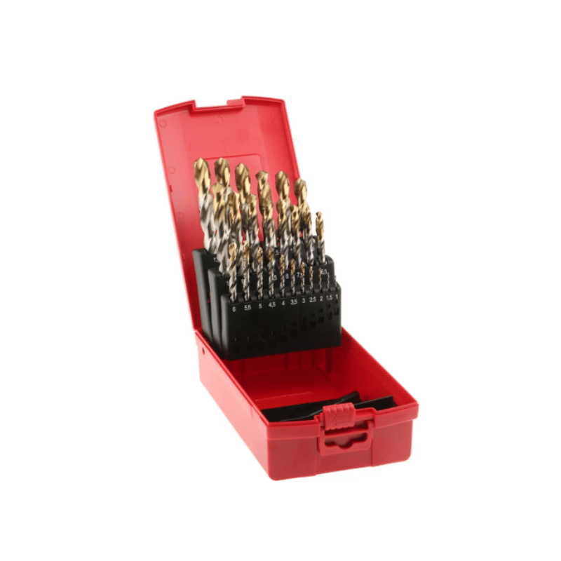 Dormer 25-Piece Twist Drill Bit Set for Multi-Material, 13mm Max, 1mm Min, HSS-TiN Bits, A095204