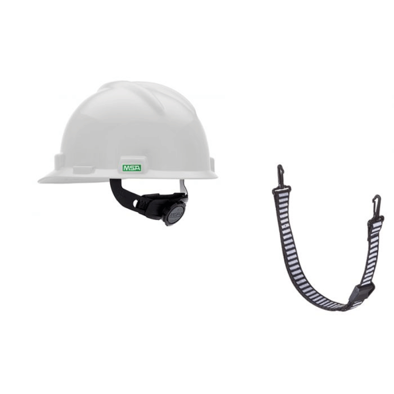Helmet, V-Gard® Hard Hats, PE WHITE FASTRAC III PVC PET 07D, 10173935, c/w Chinstrap, White