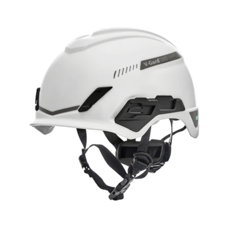 MSA Safety White Safety Helmet with Chin Strap, 10194783