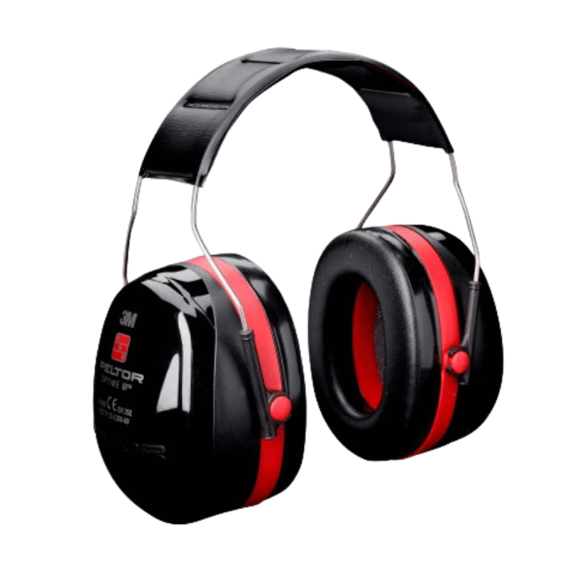 3M PELTOR Optime III Ear Defender with Headband, 34dB, Black, Red, H540A-411
