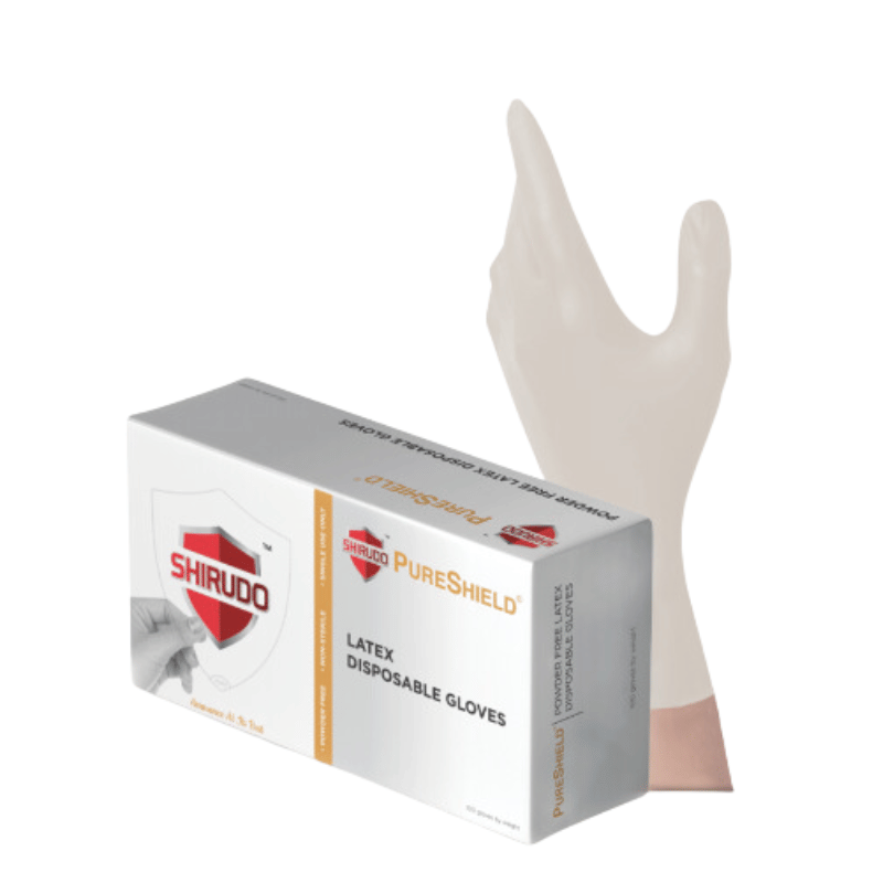 SHIRUDO PureShield Natural White Latex Disposable Gloves (6.0g/100pcs), White Latex Gloves