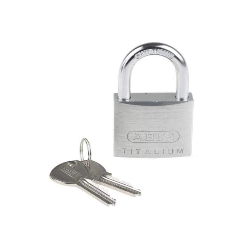 ABUS 64TI Key Weatherproof Titalium Weatherproof Padlock, 8mm Shackle, 50mm Body, 64TI/50