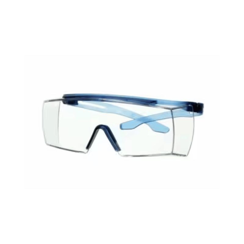 3M™ SecureFit™ 3700 Series, SF3701ASGAF-BLU, Blue Temple, Scotchgard™ Anti-Fog Coating, Clear OTG AF-AS Lens