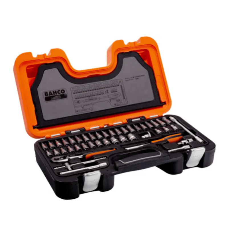 Bahco 46-Piece Standard Socket/Allen Key/Bit Set, 1/4 in Square Drive, 4 → 13mm Socket,  S460