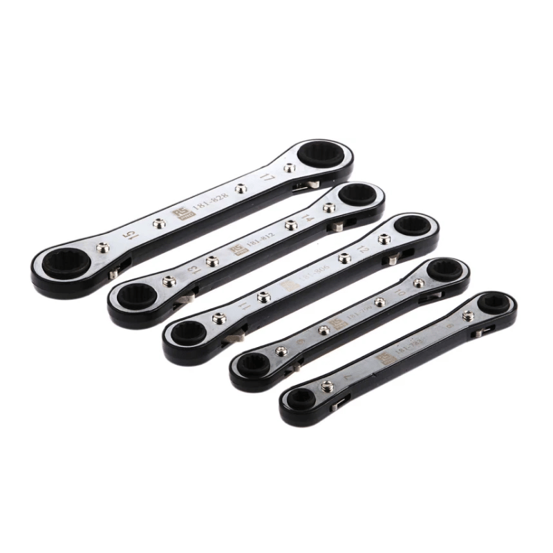 RS PRO 5-Piece Spanner Set, 7 x 8 → 15 x 17 mm, Chrome Vanadium Steel,  606-945