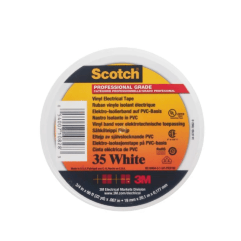 3M Scotch 35 White PVC Electrical Tape, 19mm x 20m, Scotch 35 White